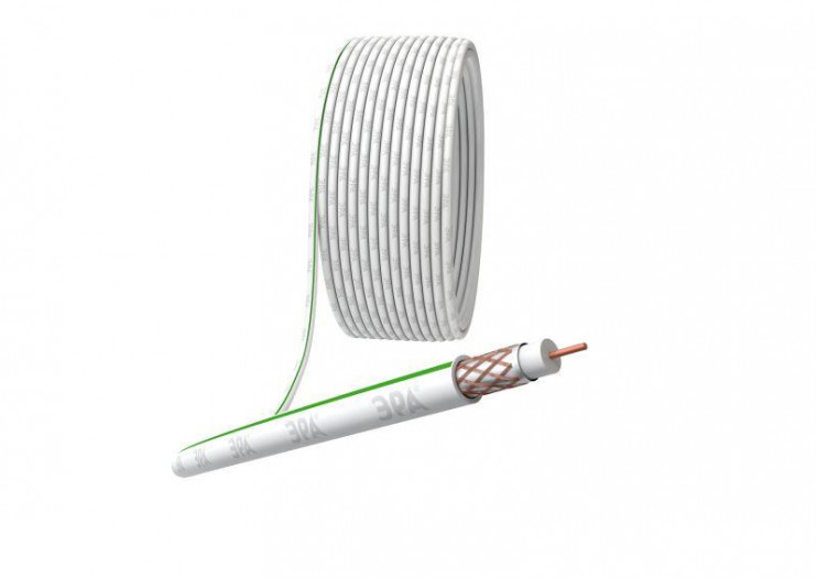 Кабель коаксиальный SAT 703 B.Cu/оплетка Cu 75проц. PVC 75Ом бел. (м) Эра Б0044612