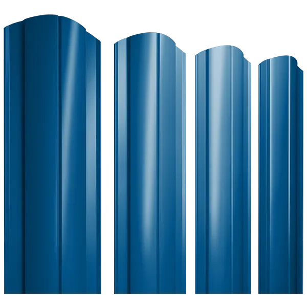 Штакетник круглый с фигурным резом 0,45х128x2000мм GRAND LINE RAL 5005