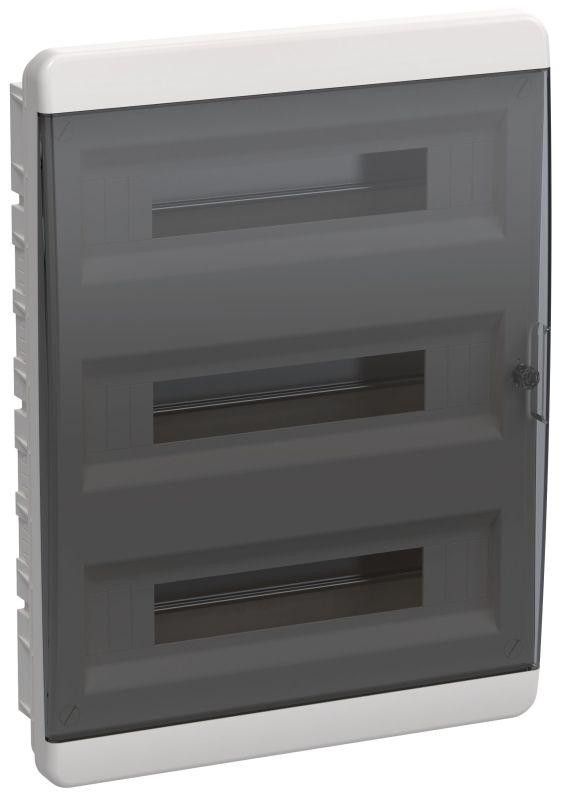 Корпус ЩРВ-П-54 TEKFOR IP41 черн. прозр. дверь пластик. IEK TF5-KP12-V-54-41-K01-K03