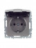 Розетка BRITE РСбш10-3-БрС 16А IP20 с заземл. защ. шторки с крышкой механизм сталь IEK BR-R16-16-K46