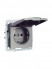 Розетка BRITE РСбш10-3-БрС 16А IP20 с заземл. защ. шторки с крышкой механизм сталь IEK BR-R16-16-K46