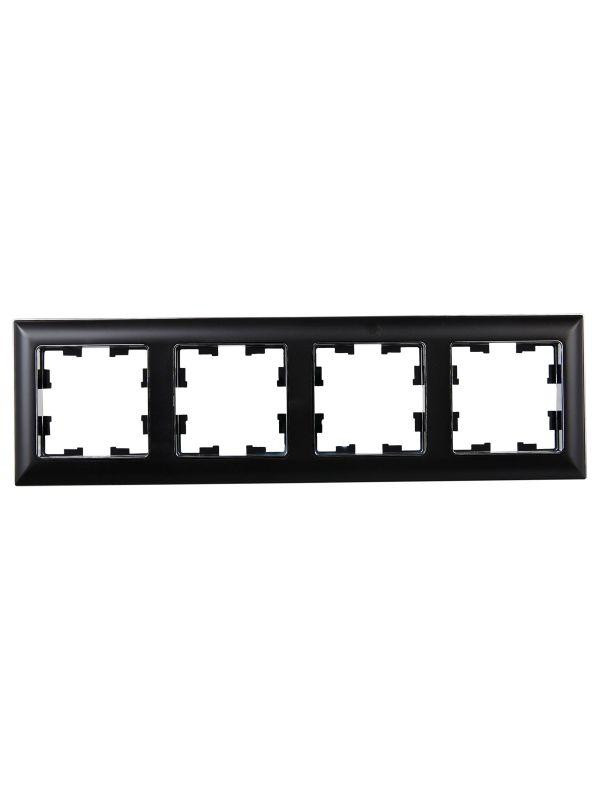 Рамка 4-м BRITE РУ-4-Бр хром/черн. IEK BR-M42-12-2-K23