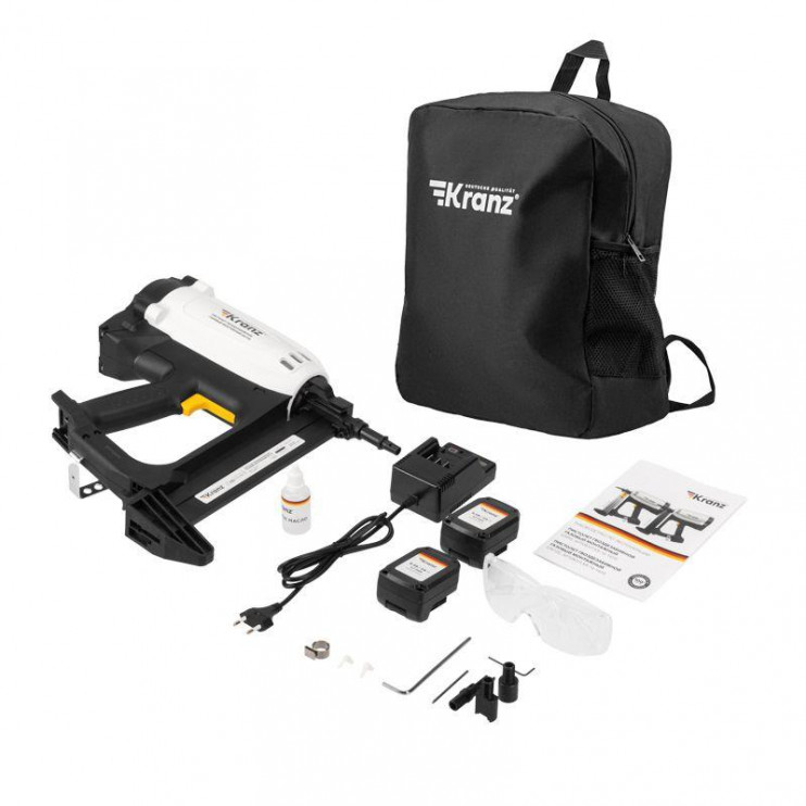 Пистолет гвоздезабивной газовый монтажный GN100 100Дж длина гвоздей 15-40мм d2.7-3мм KRANZ KR-16-1655