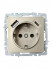 Розетка BRITE РЮш11-1-БрШ 16А с USB A+C 18Вт с заземл. защ. шторки механизм шампань IEK BR-R14-16-U22-018-K37