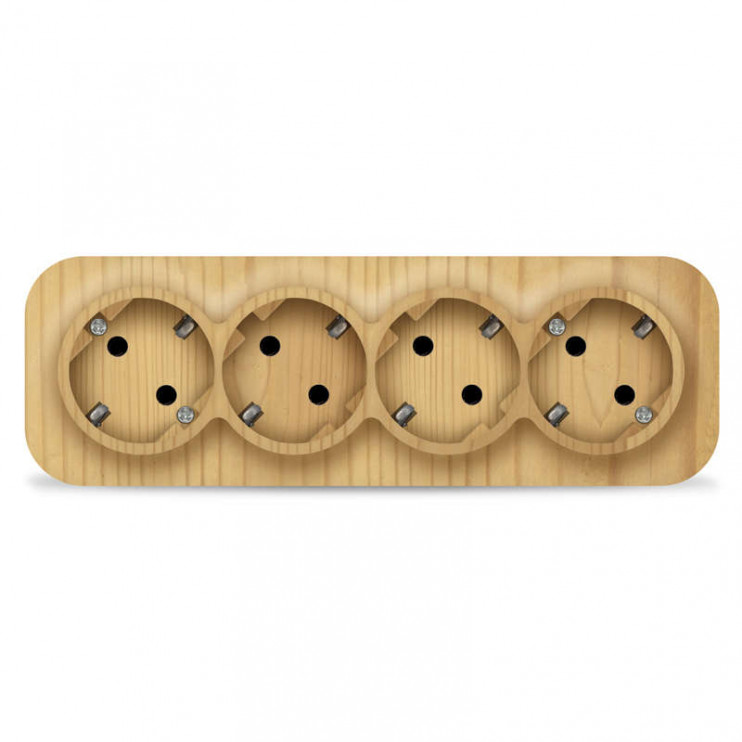 Розетка 4-м ОП 16А IP20 с заземл. сосна IONICH 1457