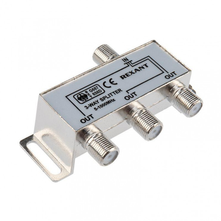 Делитель ТВ "краб" х3 под F разъем 5-1000 МГц Rexant 05-6002