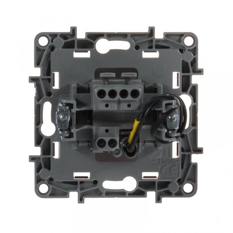 Выключатель 1-кл. СП Etika 10А IP20 250В 10AX с подсветкой/индикацией безвинтов. зажимы механизм бел. Leg 672203