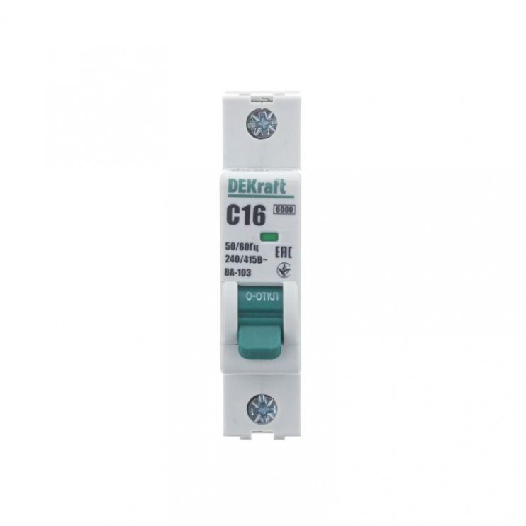 Выключатель автоматический модульный 1п C 16А 6кА ВА-103 DEKraft 12273DEK