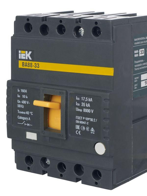 Выключатель автоматический 3п 160А 35кА ВА 88-33 KARAT IEK SVA20-3-0160