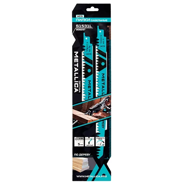 Пилки сабельные по дереву 240/215 мм S1531L OPTIMA METALLICA