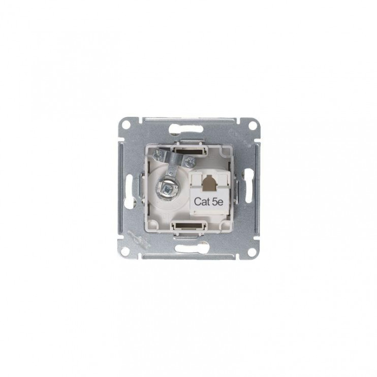 Розетка компьютерная + телевизионная 2-м AtlasDesign RJ45 кат.5E + TV механизм алюм. SE ATN000389