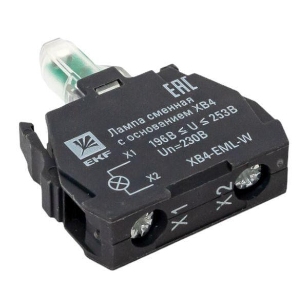 Лампа сменная с основанием XB4 бел. 230В PROxima EKF XB4-EML-W