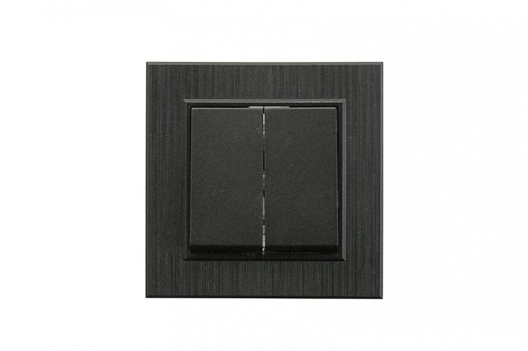 Выключатель 2-клав. Karea LINE STAR чер. Makel 86054003