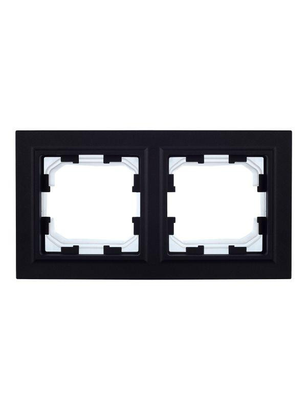 Рамка 2-м IP44 BRITE РУ-2-БрЧ-44 черн. IEK BR-M22-44-K02