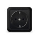 Розетка 1-м ОП Олимп 16А IP20 с заземл. черн. Universal 2227