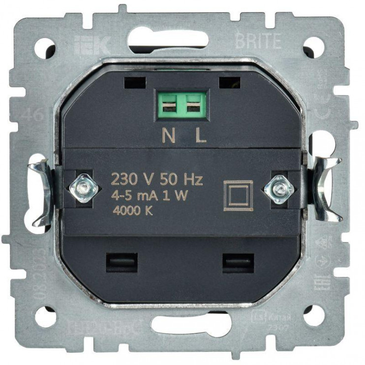 Подсветка светодиодная BRITE встраив. ПЛ20-БрС механизм сталь IEK BR-FL20-K46