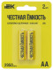 Элемент питания алкалиновый AA/LR6 Alkaline (блист.2шт) IEK ABT-LR06-OP-L02