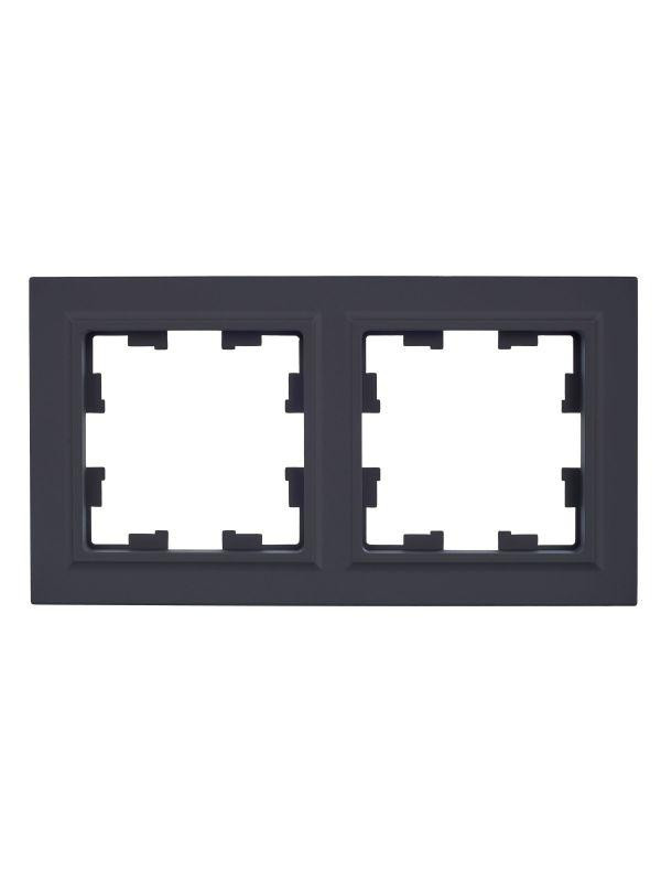 Рамка 2-м BRITE РУ-2-БрГ графит IEK BR-M22-K53