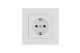 Розетка 1-м керамика Karea RIZZ с заземл. бел. Makel 88001008