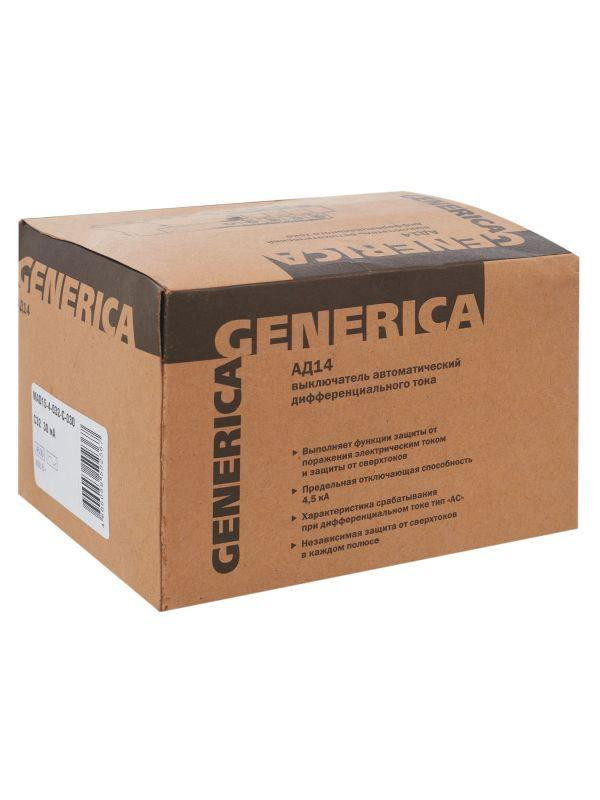 Выключатель автоматический дифференциального тока 4п 32А 30мА АД14 GENERICA MAD15-4-032-C-030