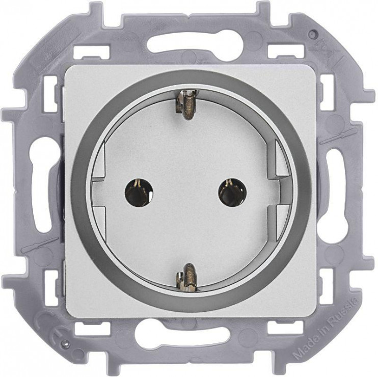 Розетка 1-м СП Inspiria 16А IP20 250В 2P+E немецк. стандарт механизм алюм. Leg 673722