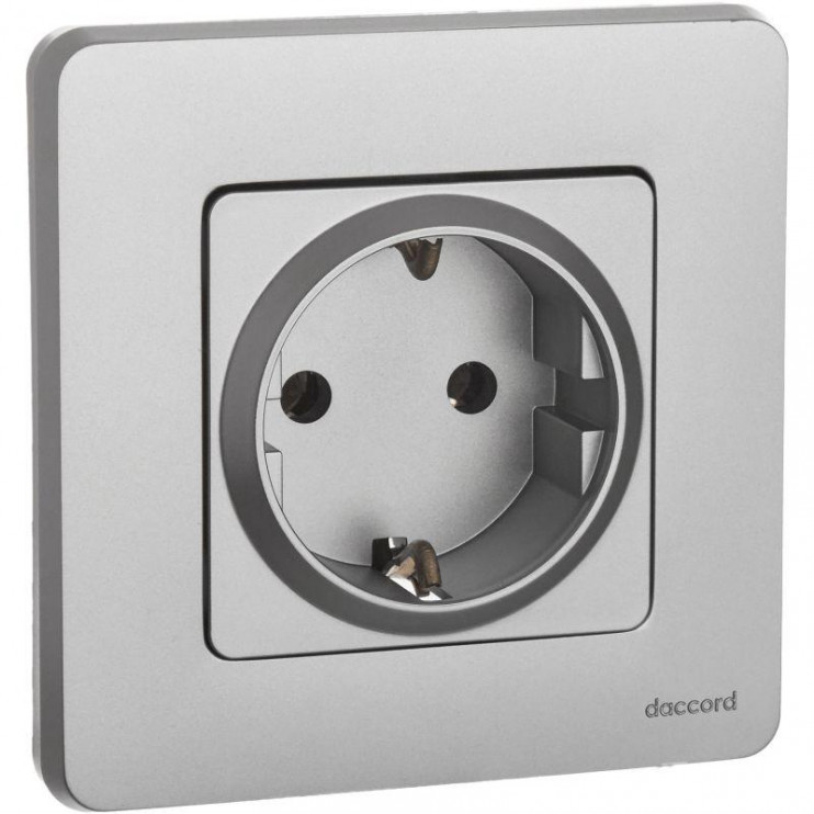 Розетка 1-м СП Inspiria 16А IP20 250В 2P+E немецк. стандарт механизм алюм. Leg 673722