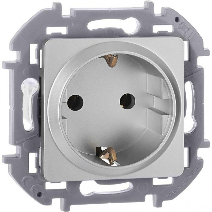Розетка 1-м СП Inspiria 16А IP20 250В 2P+E немецк. стандарт механизм алюм. Leg 673722
