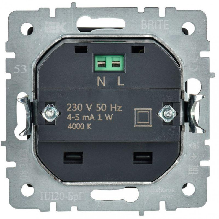 Подсветка светодиодная BRITE встраив. ПЛ20-БрГ механизм графит IEK BR-FL20-K53