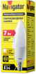 Лампа светодиодная 94 491 NLL-C37-7-230-2.7K-E14-FR 7Вт свеча 2700К тепл. бел. E14 525лм 176-264В Navigator 94491