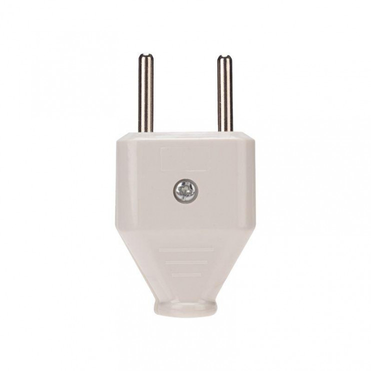 Вилка прямая 6А плоская без заземл. бел. Rexant 11-8946