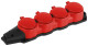 Колодка 4-м с заземл. 16A IP44 KX-4e-RED-IP44 каучук. красн. Эра Б0068456