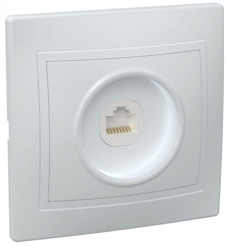 Розетка компьютерная 1-м СП Кварта РК10-КБ IP20 бел. IEK EKK10-K01-DM