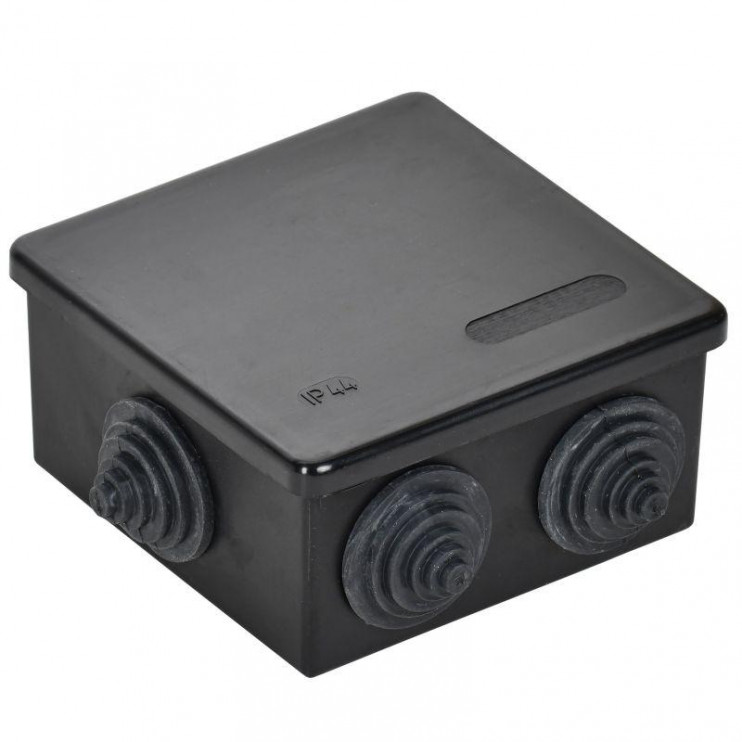 Коробка распаячная ОП 85х85х40 IP44 КМ41235 6 гермовводов черн. IEK UKO21-085-085-040-K02-44
