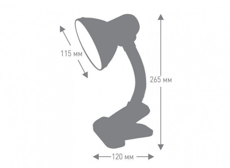 Светильник UF-320P С02 настол. прищепка 230В 60Вт E27 ЛОН черн. Ultraflash 12371