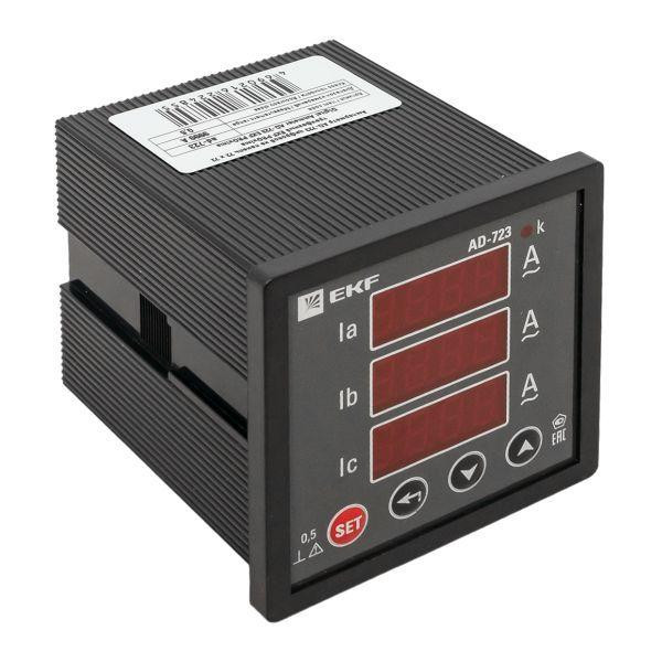 Амперметр цифровой AD-723 3ф на панель 72х72 EKF ad-723