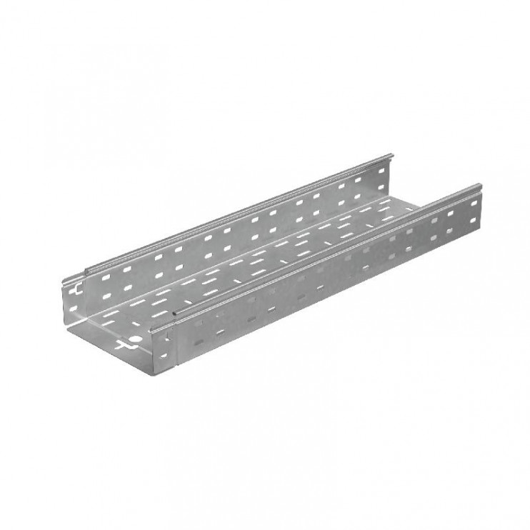 Лоток листовой перфорированный 200х80 L3000 сталь 0.7мм "БЫСТРЫЙ МОНТАЖ ПЛЮС" LPplus80-200-0.7-3000 оцинк. КМ PL0244