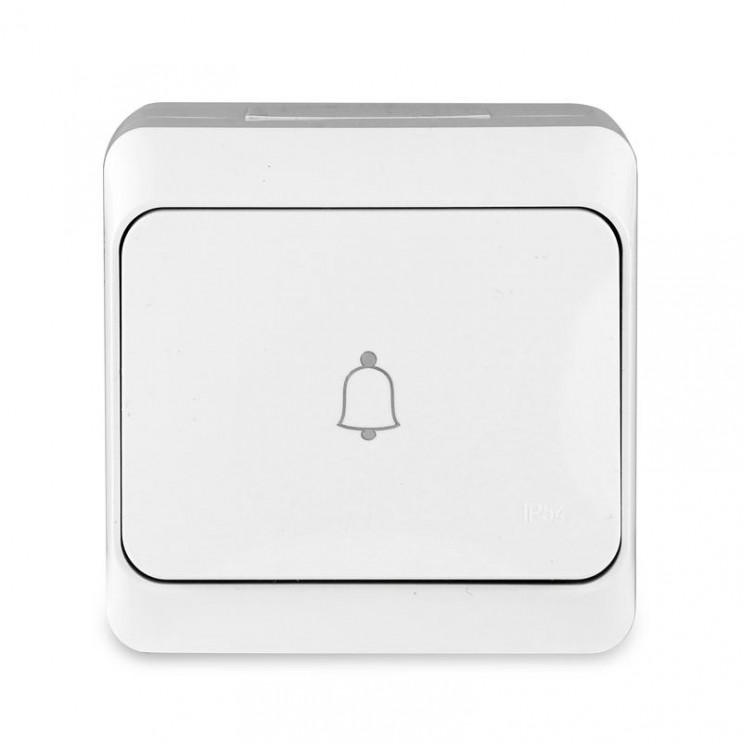 Кнопка звонка ОП Nix 10А IP54 250В бел. TOKOV ELECTRIC TKE-NX-DB-C01-IP54