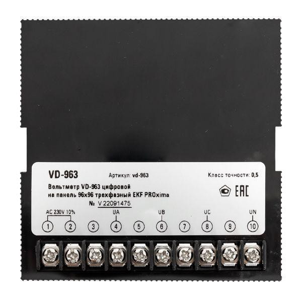 Вольтметр цифровой VD-963 на панель 96х96 трехфазный EKF vd-963