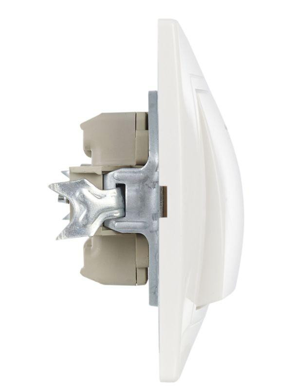 Выключатель 1-кл. СП Кварта 10А IP20 ВС10-1-1-КБ с индикацией бел. IEK EVK11-K01-10-DM