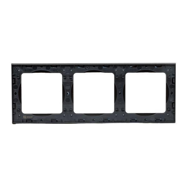 Рамка 3-м Стокгольм металл. черн. PROxima EKF EZM-G-304-10