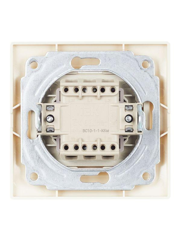 Выключатель 1-кл. СП Кварта 10А IP20 ВС10-1-1-ККм с индикацией крем. IEK EVK11-K33-10-DM