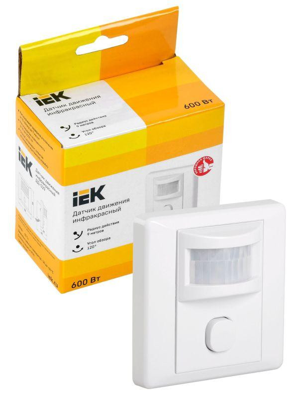 Детектор движения ДД 029 600Вт угол обз. 140град. дальн. 9м IP20 бел. IEK LDD12-029-600-001
