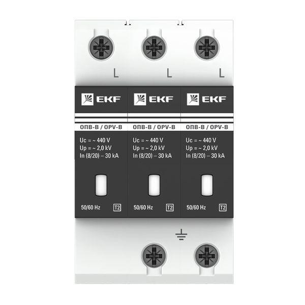 Ограничитель перенапряжения имп. ОПВ-В/3P In 30кА 400В EKF opv-b3