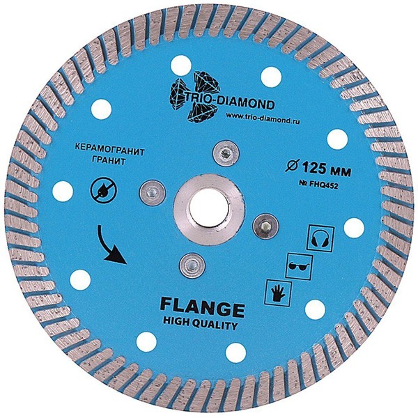 Flange Turbo ⌀125мм TRIO-DIAMOND диск алмазный отрезной с фланцем для УШМ