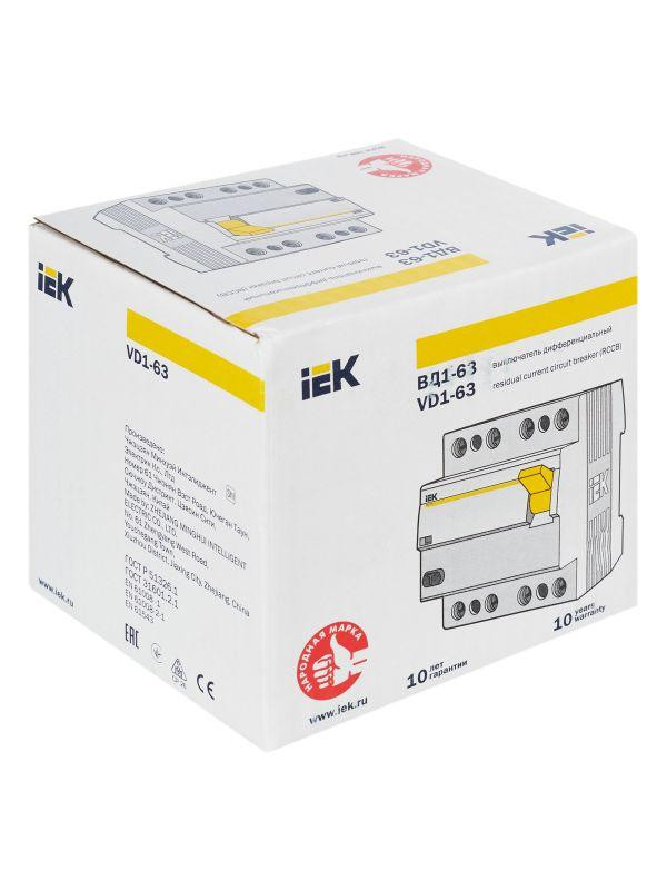 Выключатель дифференциального тока (УЗО) 4п 25А 300мА тип AC ВД1-63 KARAT IEK MDV10-4-025-300