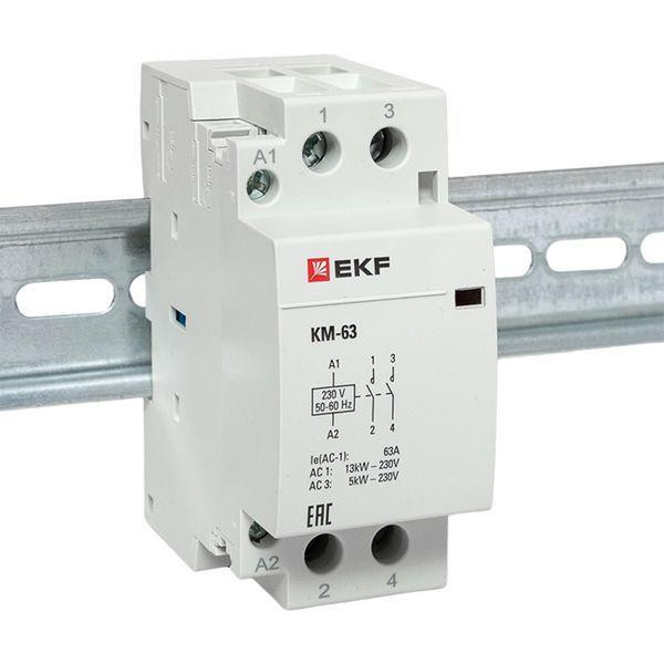 Контактор модульный КМ 63А 2NО (2 мод.) EKF km-2-63-20
