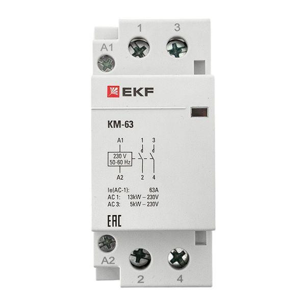 Контактор модульный КМ 63А 2NО (2 мод.) EKF km-2-63-20