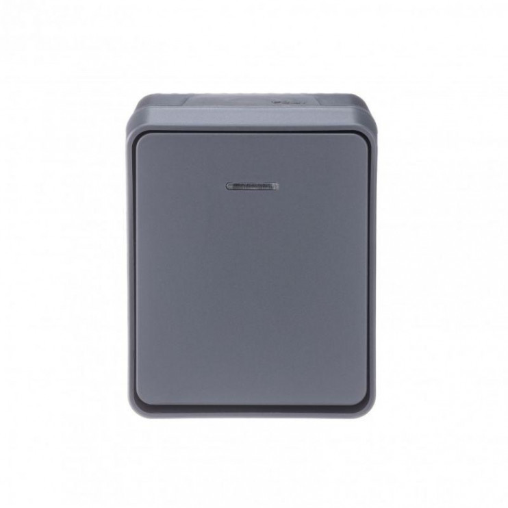 Выключатель 1-кл. ОП AtlasDesign Profi54 IP54 10AX с подсветкой антрацит SE ATN544013