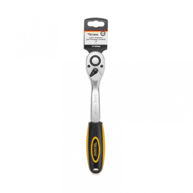 Ключ-трещотка для торцовых головок 1/2 СrV 72 зубца Kranz KR-12-8401