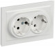 Розетка 2-м СП BRITE РСш12-3-БрБ 16А в сборе с заземл. защ. шторки бел. IEK BR-R24-16-K01-F-PRO